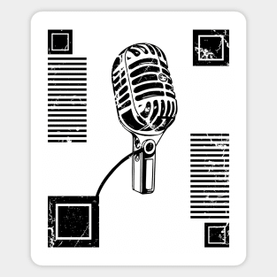 Black // Hip hop microphone / Old School Magnet